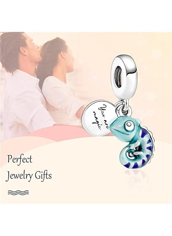 925 Sterling Silver Charms fit Bracelets Necklaces Ocean Animal Beads with 5A Cubic Zirconia Christmas Mother's Day Gift Charms for Women