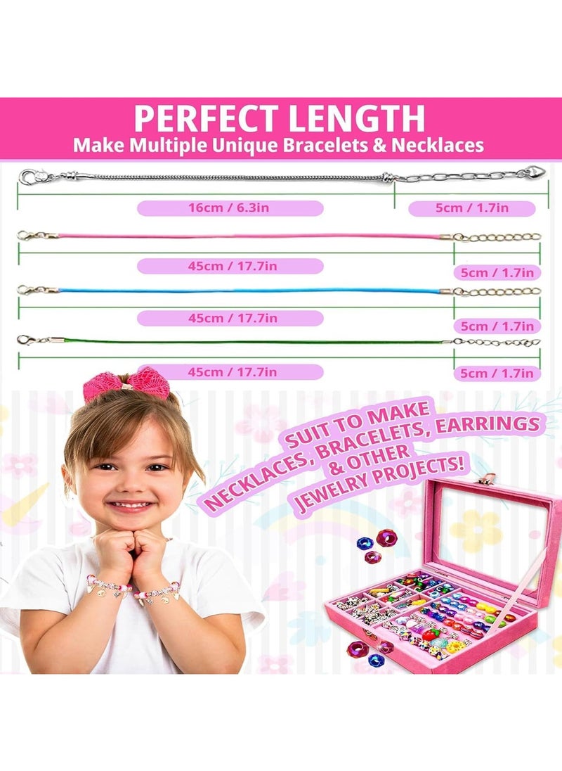Bracelet Making Kit for Girls, Charm Bracelets Kit with 66pcs Beads with Jewelry Box, Elegant Clay Set for DIY Craft, Learning Toy Gift for Adolescent u0026 Kids, for 8-12 Years Old
