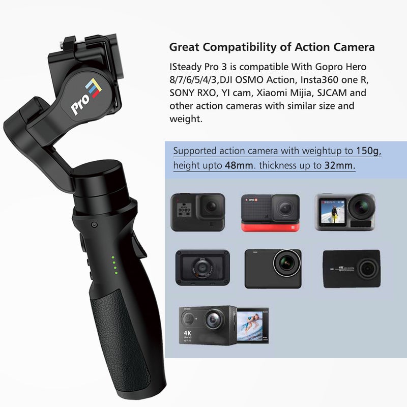 Hohem Isteady Pro 3 Handheld 3-Axis WiFi Gimbal Stabilizer Black