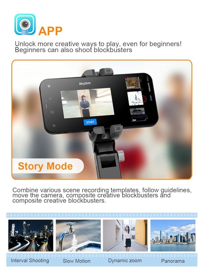 Q18 Gimbal Stabilizer – 2-Axis Intelligent Stabilizer with Remote Control for Smartphones, Auto Face Tracking, 360° Stabilization, Perfect for Vlogging and Social Media