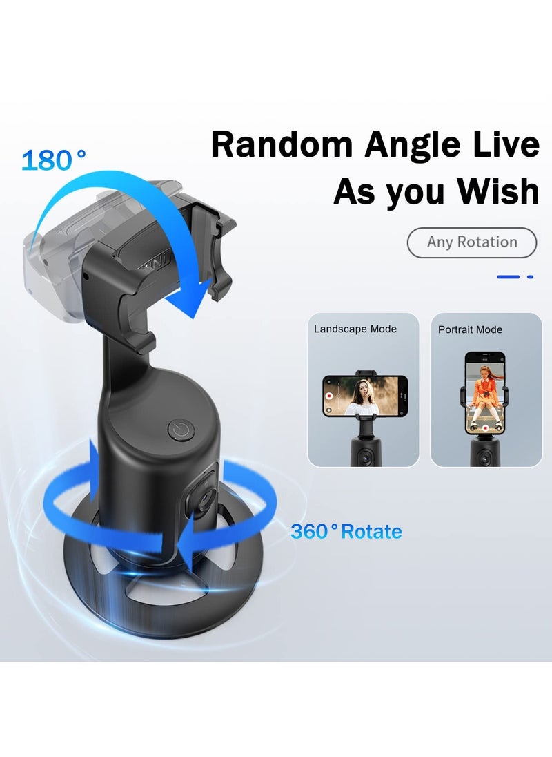 Smart 360° Auto Face Tracking Gimbal Desktop Selfie Stabilizer Robot Cameraman with Adjustable Lens Stable Base Phone Holder for Smartphone Vlog Live Streaming Video Chat