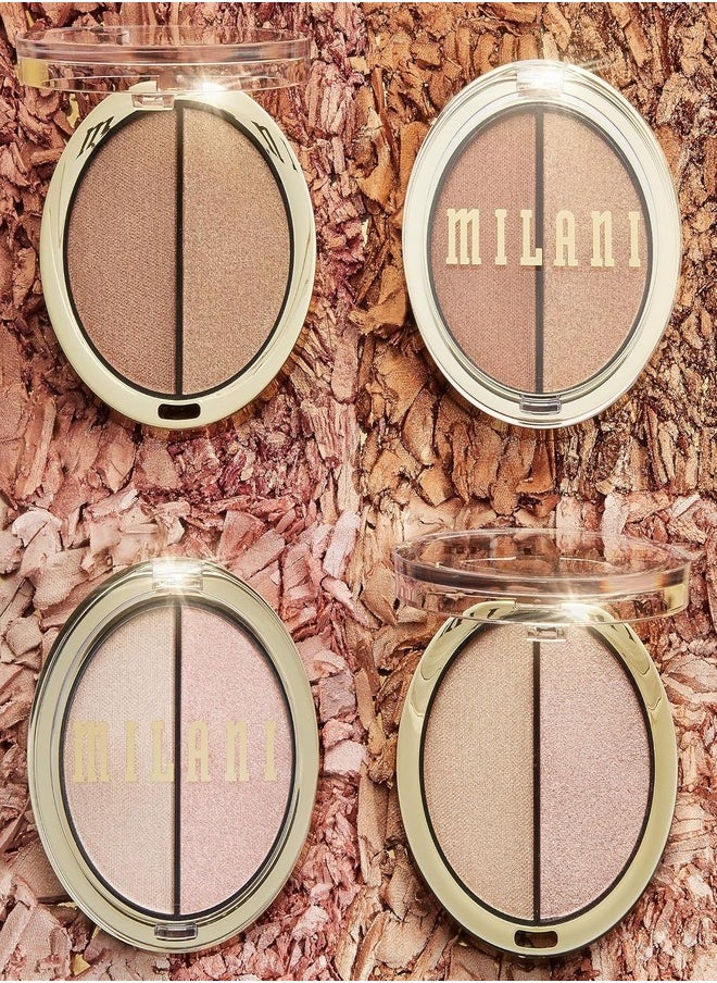 Milani Highlighter Duo Makeup Palette,110 Supercharged Includes Cream Highlighter and Powder Highlighter, Face Illuminator Makeup Kit