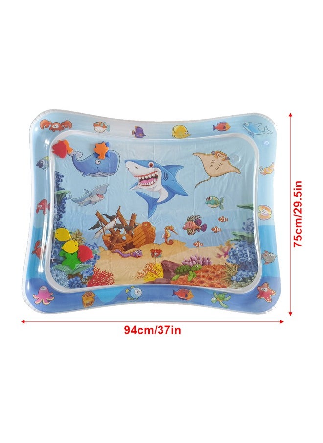 Inflatable Water Mattress Splash Play Mat Tummy Time（100*100cm A sharks）