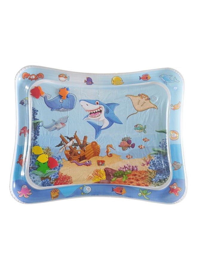 Inflatable Water Mattress Splash Play Mat Tummy Time（100*100cm A sharks）