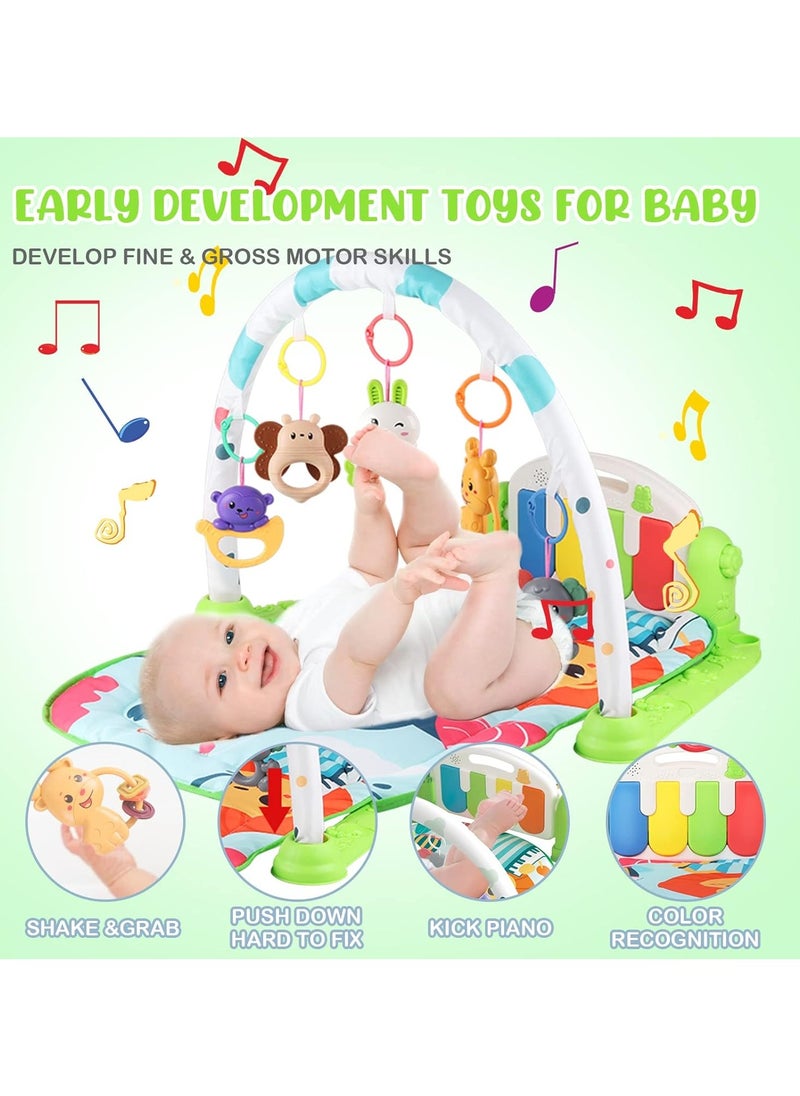 Baby Gyms Play Mats, Funny Piano Play Mats, Detachable Baby Play Gym Mat, Musical Electronic Learning Toys with Music and Lights, Activity Center for Infants and Toddlers