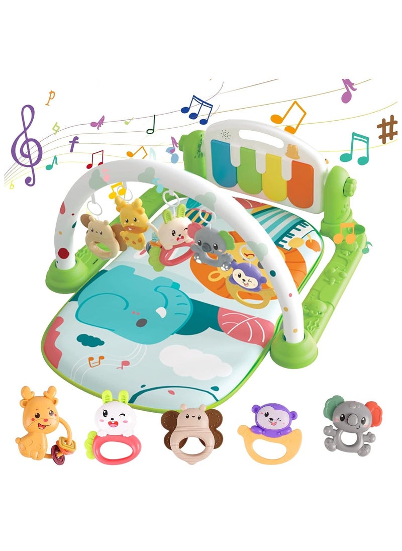 Baby Gyms Play Mats, Funny Piano Play Mats, Detachable Baby Play Gym Mat, Musical Electronic Learning Toys with Music and Lights, Activity Center for Infants and Toddlers