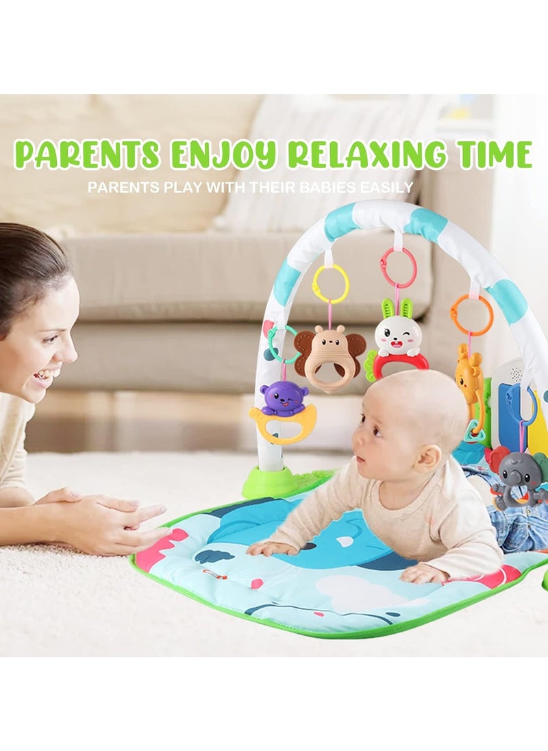 Baby Gyms Play Mats, Funny Piano Play Mats, Detachable Baby Play Gym Mat, Musical Electronic Learning Toys with Music and Lights, Activity Center for Infants and Toddlers