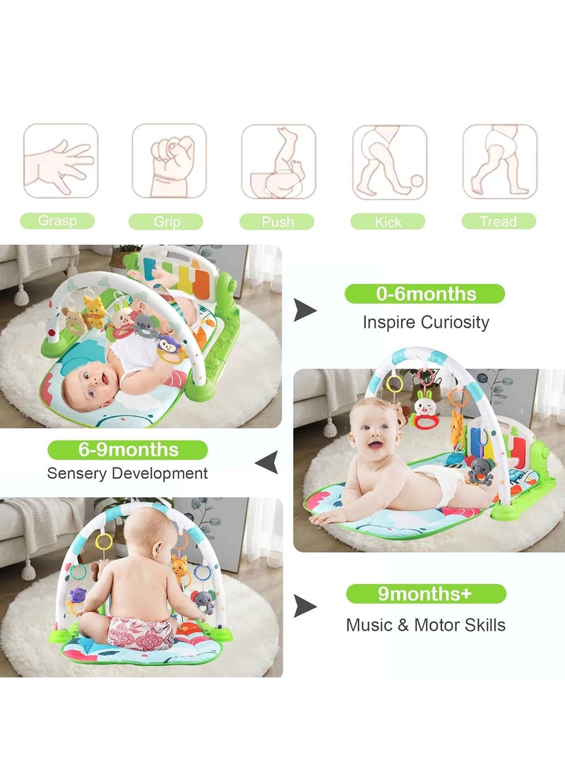Baby Gyms Play Mats, Funny Piano Play Mats, Detachable Baby Play Gym Mat, Musical Electronic Learning Toys with Music and Lights, Activity Center for Infants and Toddlers