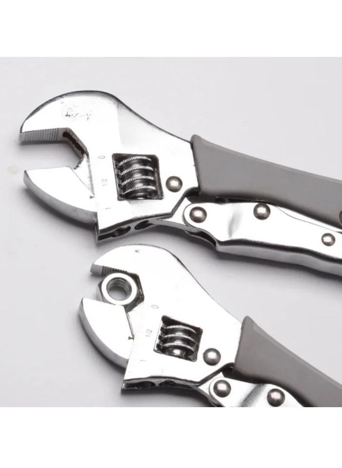 Power Wrench, Large Opening Adjustable Spanner, Portable Adjustable Angle Slide Wrench, Durable Carbon Steel Mechanical Workshop Hand Repair Tools, (1pc, Size 8 Inch)