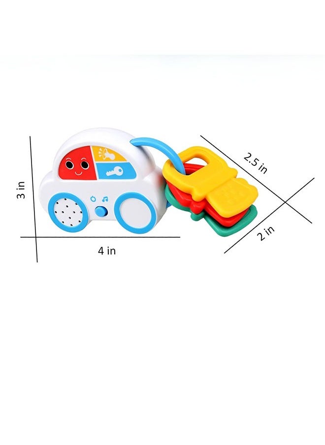 Baby Musical Toy Car, with Teether BPA Free, Touch Sound Toy for Early Learning Safe Baby Toys for 6 months+, Encouraging Auditory Deveoplment Infant Toy, Birthday Gift 1 year old