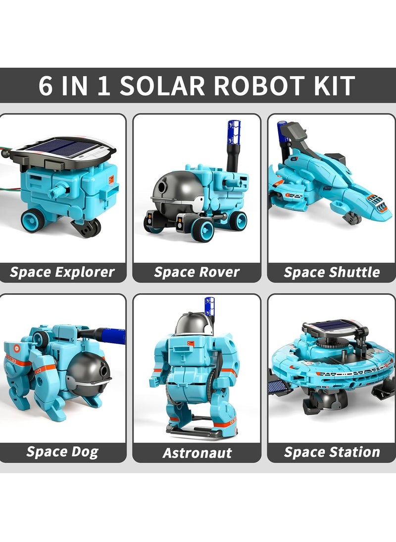 6-in-1 STEM Solar Robot Kit, Learning and Educational Toys for Kids, Science Building Toys DIY Science Kits Gift for Kids Age 8 +, Science Experiment Set Gifts Toys for Boys Girls Teens