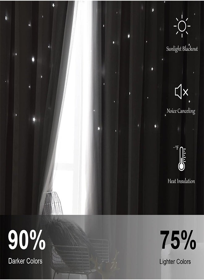 Fabric Nation Blackout Curtains Thermal Insulated Bedroom Curtains for Living Room 100x250cm