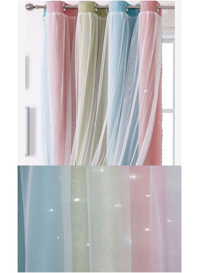 1 Panel Blackout Curtains, Decorative Thread Foil Blackout Curtains, Thermal Insulated Room Darkening Curtains for Bedroom Living Room 100*200cm