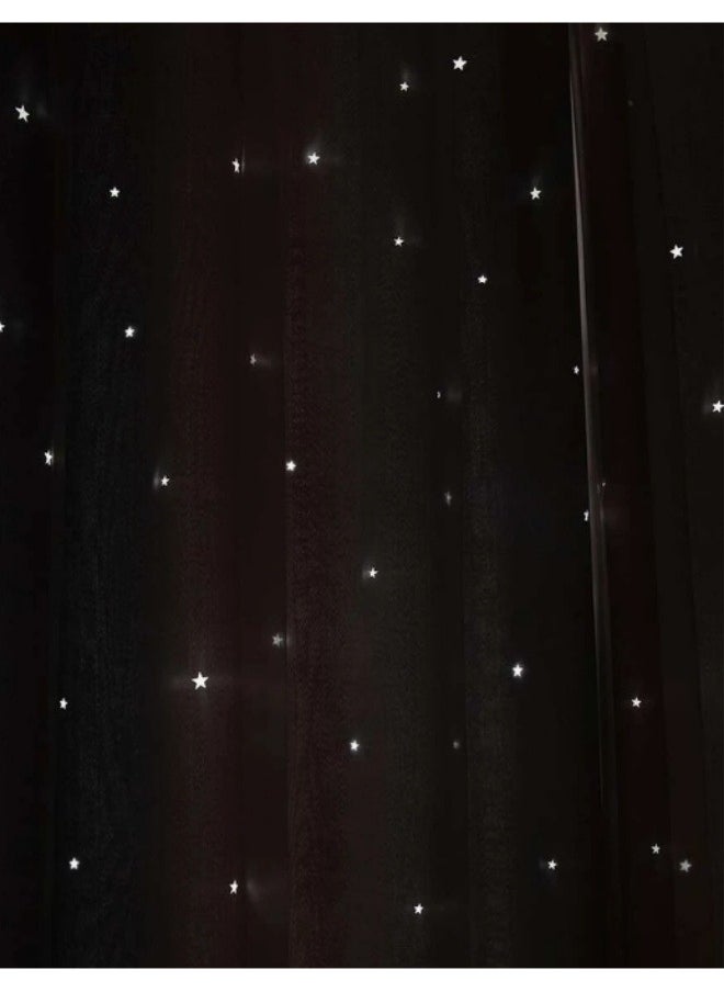 1 Panel Blackout Curtains, Decorative Thread Foil Blackout Curtains, Thermal Insulated Room Darkening Curtains for Bedroom Living Room 100*200cm