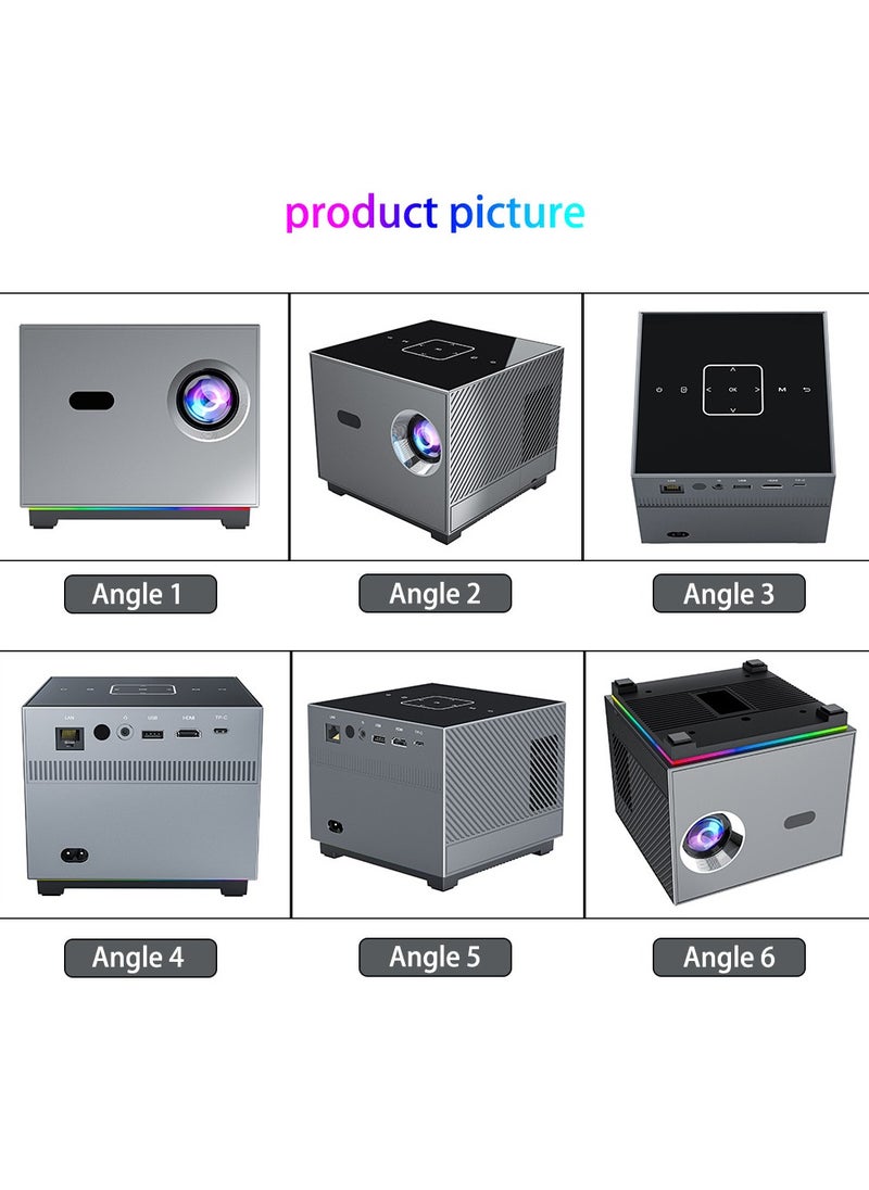 Classic Smart Projector X3 T972 HD Bluetooth Projector Mini Portable 8K ARGB Color Lighting Electric Focus + 4-Point Keystone Correction