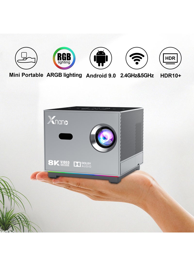 Classic Smart Projector X3 T972 HD Bluetooth Projector Mini Portable 8K ARGB Color Lighting Electric Focus + 4-Point Keystone Correction