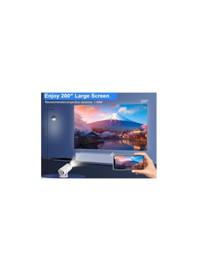 Mini Projector, Auto Keystone Correction Portable Projector with 5G Wi-Fi, BT 5.0, 130 Inch Screen, 180 Degree Flip, Circular Design, HD Quality Home Video Projector