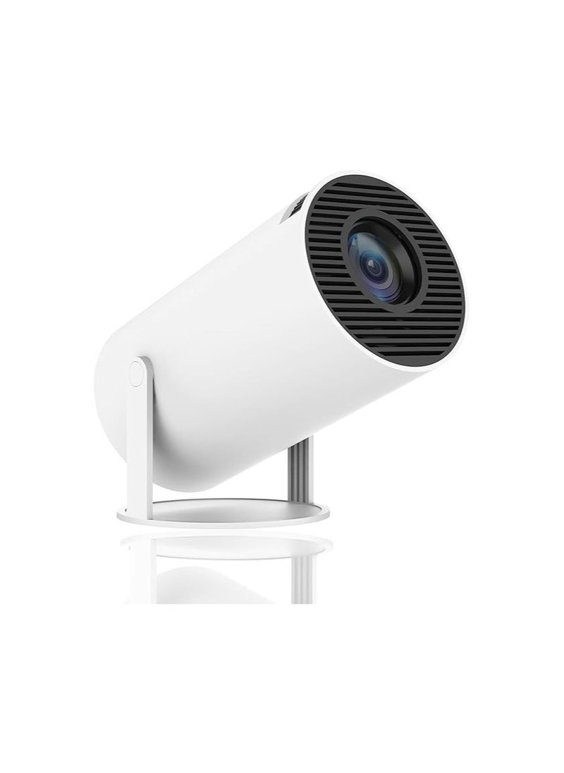 Mini Projector, Auto Keystone Correction Portable Projector with 5G Wi-Fi, BT 5.0, 130 Inch Screen, 180 Degree Flip, Circular Design, HD Quality Home Video Projector