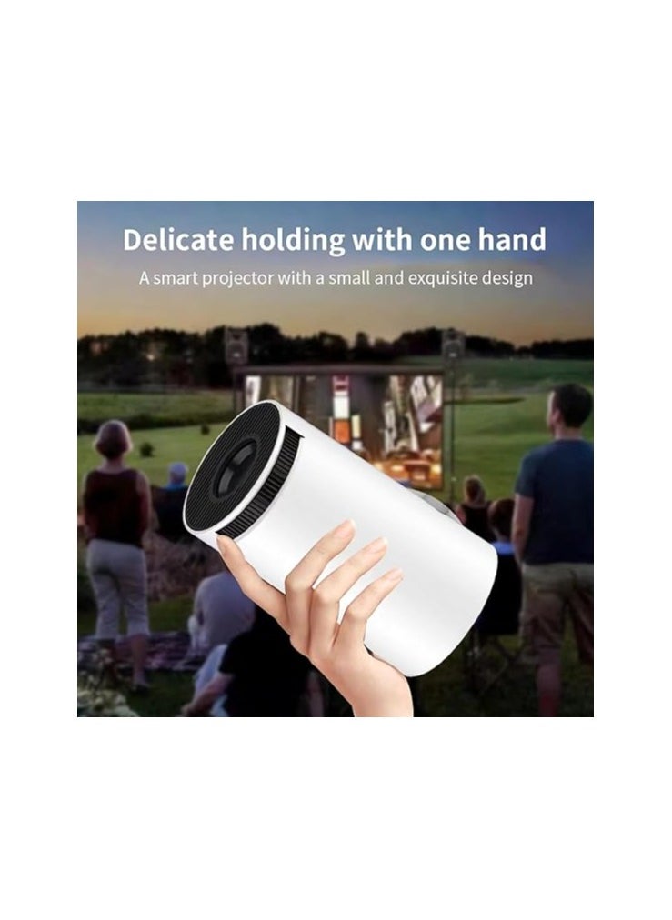 Mini Projector, Auto Keystone Correction Portable Projector with 5G Wi-Fi, BT 5.0, 130 Inch Screen, 180 Degree Flip, Circular Design, HD Quality Home Video Projector