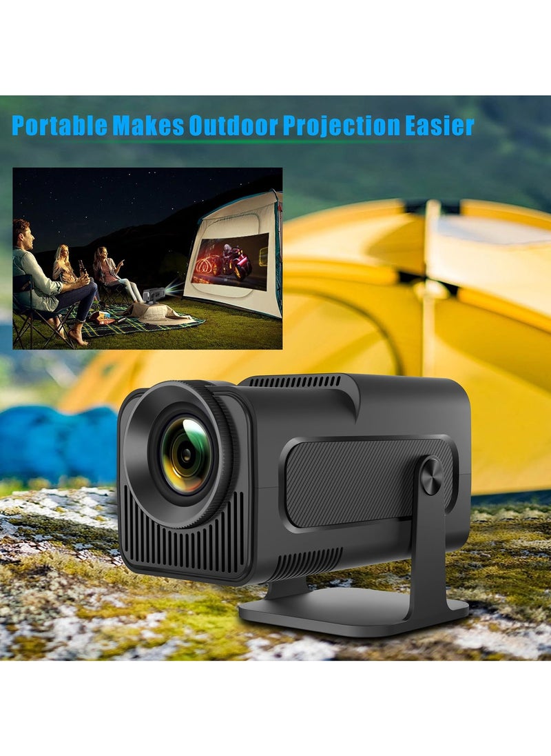 HY320 Portable Auto Keystone Projector – 4K FHD 1080P Smart Projector with 10000 Lumens, WiFi 6, BT 5.0, 180° Rotation, Built-in Android 11.0 (EU Plug)