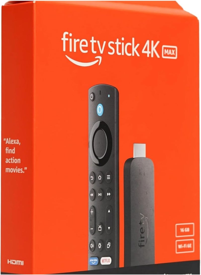 Fire Stick 4K Max 2nd Gen with Voice Remote 3rd Gen Streaming Media Player Device, support for Wi-Fi 6