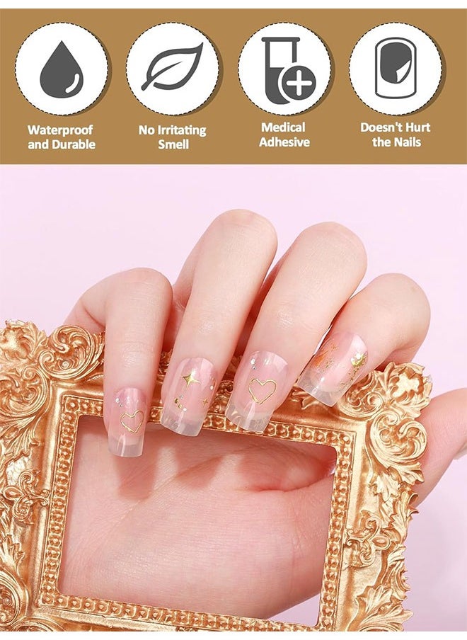 White Cured Gel Nail Strips, Long Lasting Waterproof Real Nail Polish Strips Wraps Stickers With Cuticle Stick, Nail File, Nail Wipes & Sealing