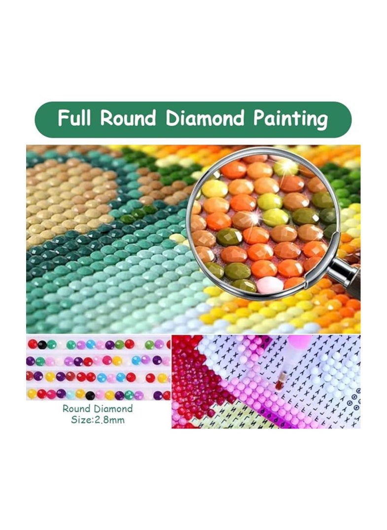 HASTHIP® DIY 5D Diamond Painting Christmas Wall Decor Christmas Tree Diamond Art Painting Kit with Color Diamond Packs, Diamond Pick Up Pen, Glue Clay, Diamond Tray, 15.7''*11.8'', No Frame