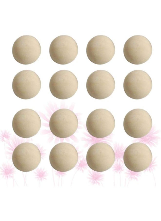 30pcs Split Wood Balls Unfinished Half Wooden Balls to Paint DIY Christmas Ornament Crafts 30mm