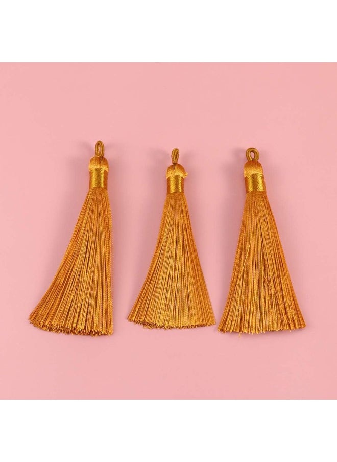 20pcs Mini Long Tassel Charms Silky Tiny Pendant Tassels DIY Craft Jewelry Making Accessories for Earrings Keychain (Brown)