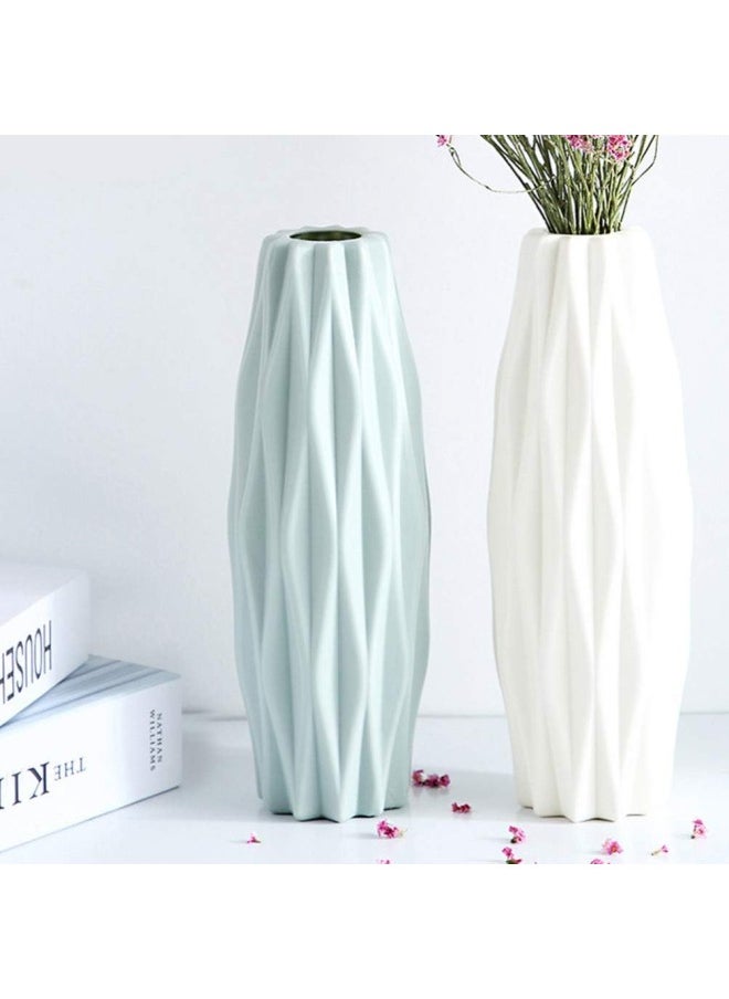 Flower Vases White Decorative Modern Floral Plastic Vase for Home Decor Living Room Centerpieces and Events Ornamnet