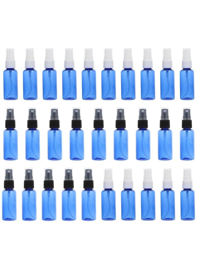 30Pcs Fine Mist Mini Spray Bottles 50ml Empty Cosmetic Refillable Travel Containers Hair Spray Bottle Sprayer for Perfume Skincare Makeup Lotion Black Blue White