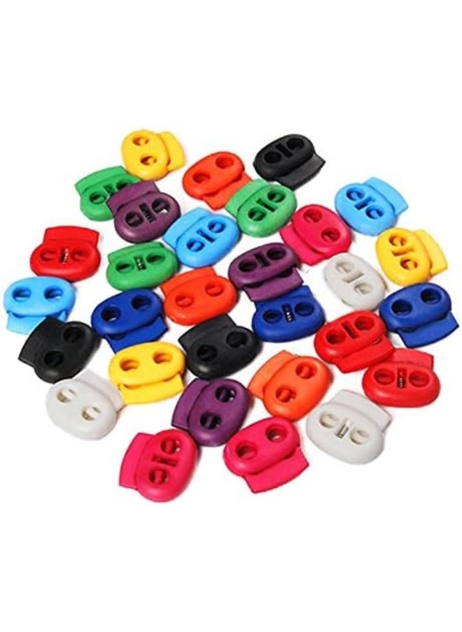 25 Pcs  Cord Locks End Spring Loaded Cord Lock Toggle Stoppers Sliding Cord Fastener (Random Color)