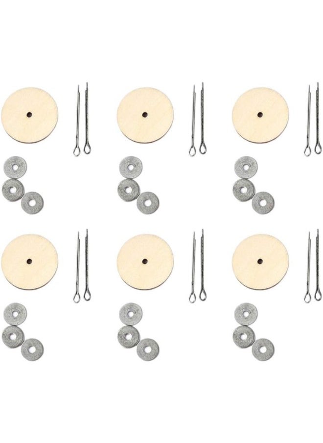 20 Set Doll Joints Accessories DIY Wooden Bear Doll Joint Rotatable Joints Connectors Cotter Pin Joint for DIY Crafts Doll Making Toys (Silver) 45MM