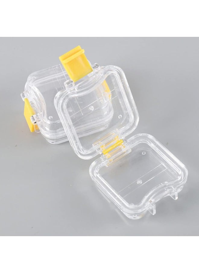 5Pcs Membrane Tooth Boxes Transparent Membrane Film Tooth Box with Latch Denture Storage Boxes