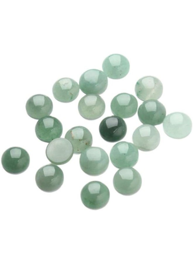 20pcs Natural Stone Round Cabochons Flatbacks Gemstone Round Loose Beads Semi Precious Jade Beads for DIY Jewelry Making 8mm