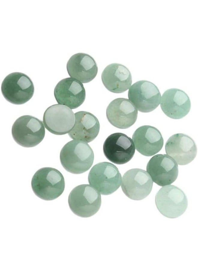 20pcs Natural Stone Round Cabochons Flatbacks Gemstone Round Loose Beads Semi Precious Jade Beads for DIY Jewelry Making 8mm