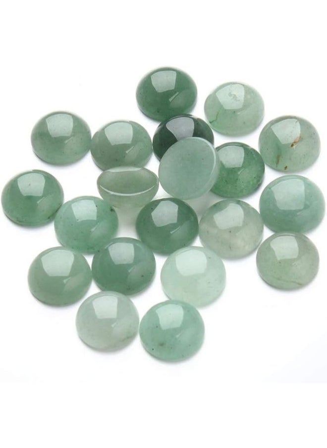 20pcs Natural Stone Round Cabochons Flatbacks Gemstone Round Loose Beads Semi Precious Jade Beads for DIY Jewelry Making 8mm