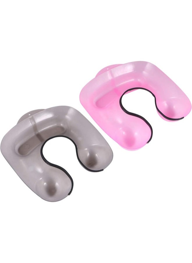 2pcs Hair Washing Tray Hair Neck Tray Hair Perming Neck Rest Container Shoulder Support Protector for Hair Styling Perming Hairdressing Black Pink