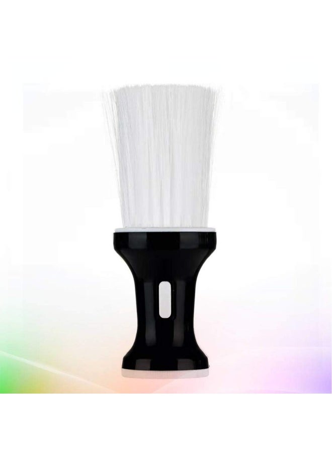 Barber Brush Soft Hairdressing Hair Brush Neck Duster Hair Cutting Cleaning Brush Salon Tools (Black White)