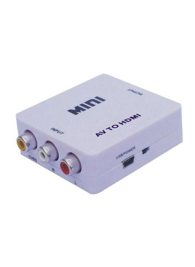 AV To HDMI Converter Adapter White