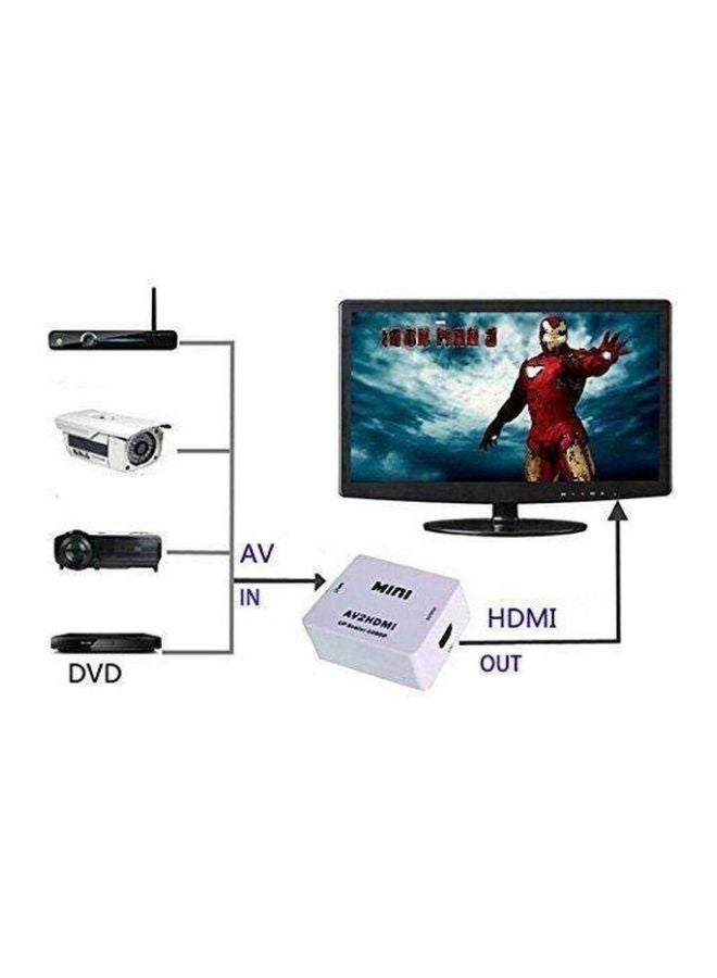 AV To HDMI Converter Adapter White