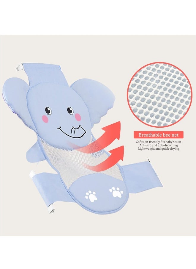 Baby Bath Seat Support Net, Blue Elephant