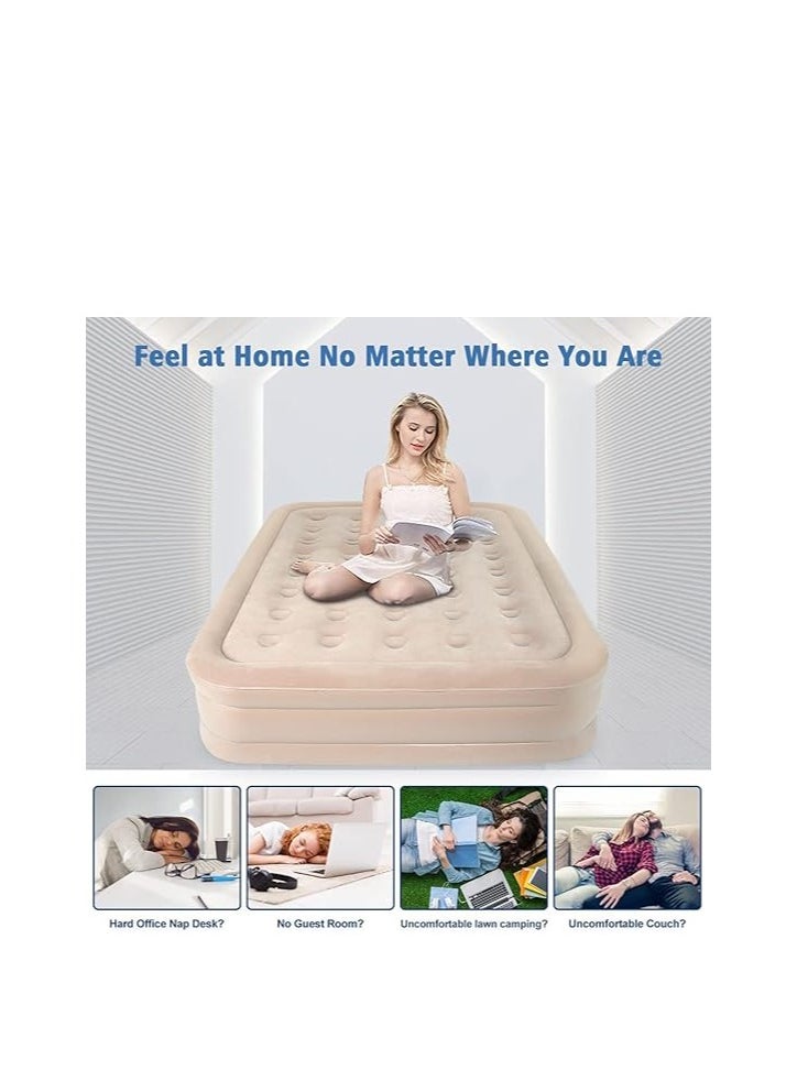 Single Airbed, NO Socket Needed- JUST One-click, Single Mattress, Air Bed with Built in Pump, Self Inflating Mattress, Single Inflatable Mattress Blow up Bed Single Air Mattress, 191x99x40cm