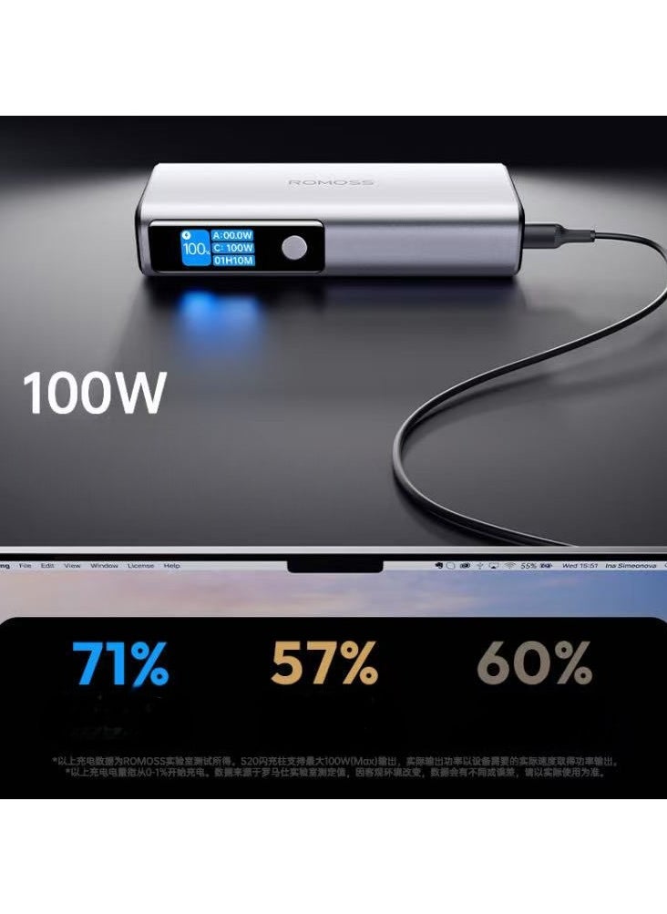 PPU20 Romoss 20000 mAh Power Bank PD130W Adaptive Fast Charging Portable Charger Supports Laptop Charge