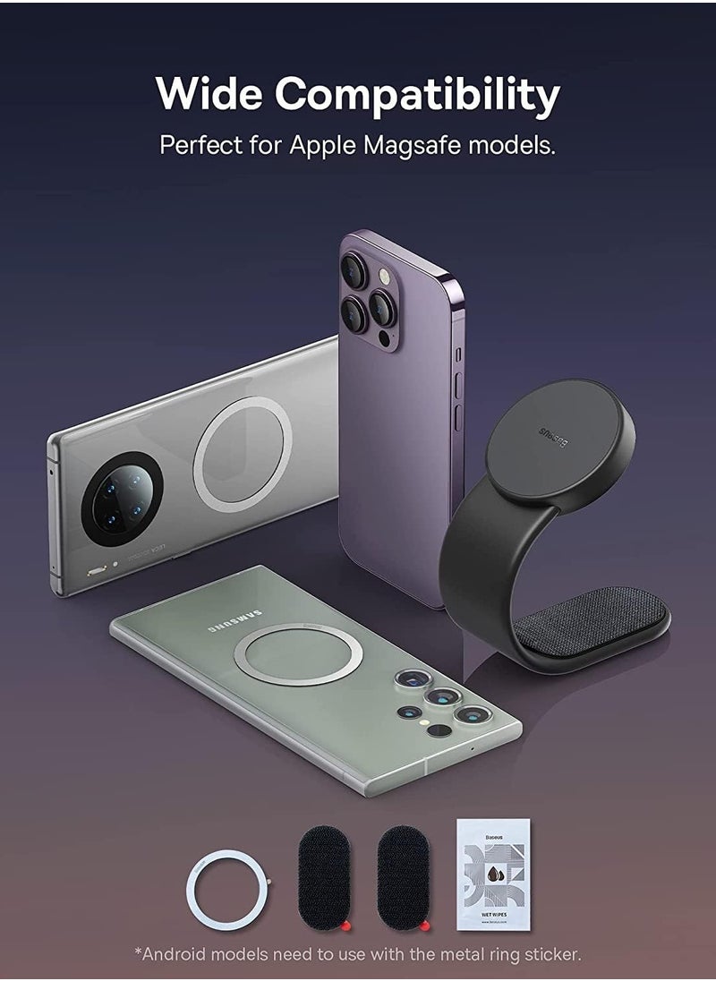 C02 Magnetic Phone Holder Car Magnetic Phone Holder, MagSafe Dashboard Holder Compatible with iPhone 15 Pro Max, 15 Pro, 15 Plus Tesla Bendable Memory Titanium Alloy Suitable for All Dashboards, Windshields (Supports Wireless Charging)