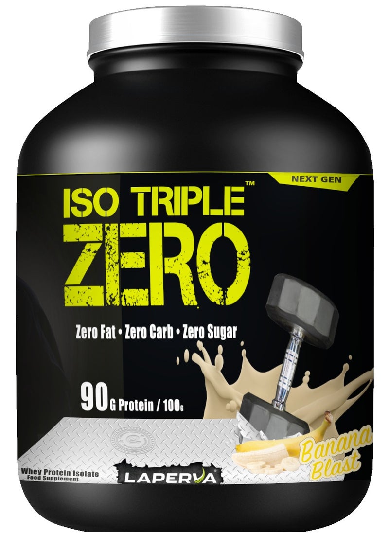 Laperva Iso Triple Zero Next Generation Banana 4 lb - Low-Carb Gluten-Free Whey Protein Powder for Muscle Growth and Recovery