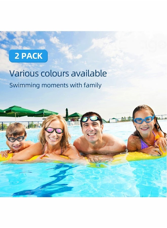 2 Pack Swimming Goggles for Kids and Adult Men Women