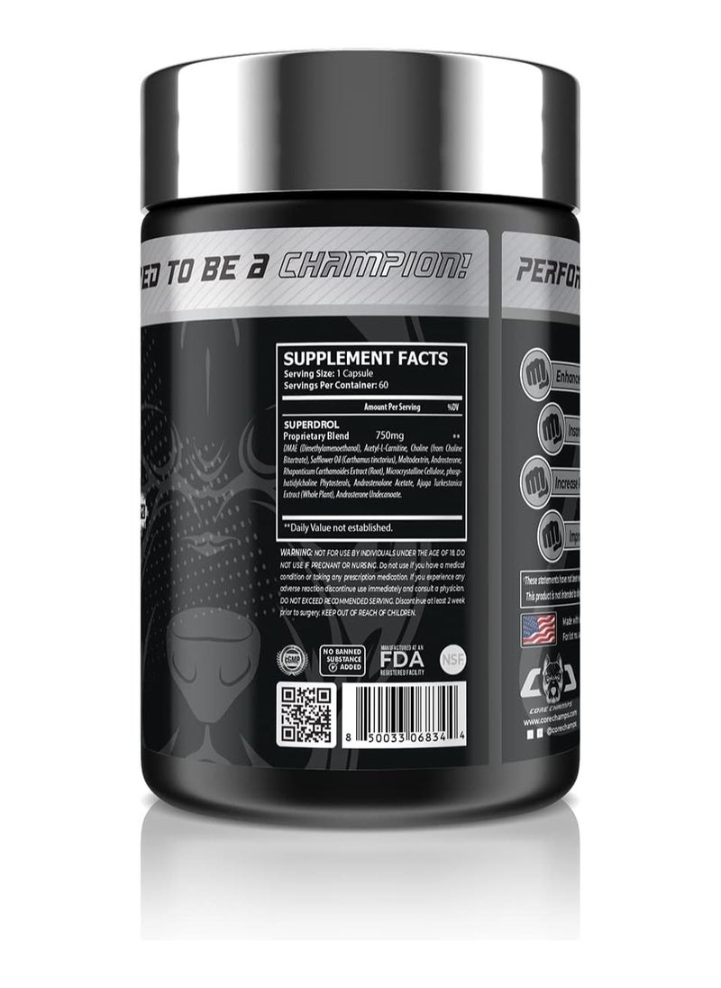 Core Champs, Superdrol, Muscle Gain, Power & Strength Booster, 60 Caps, 60 Servings