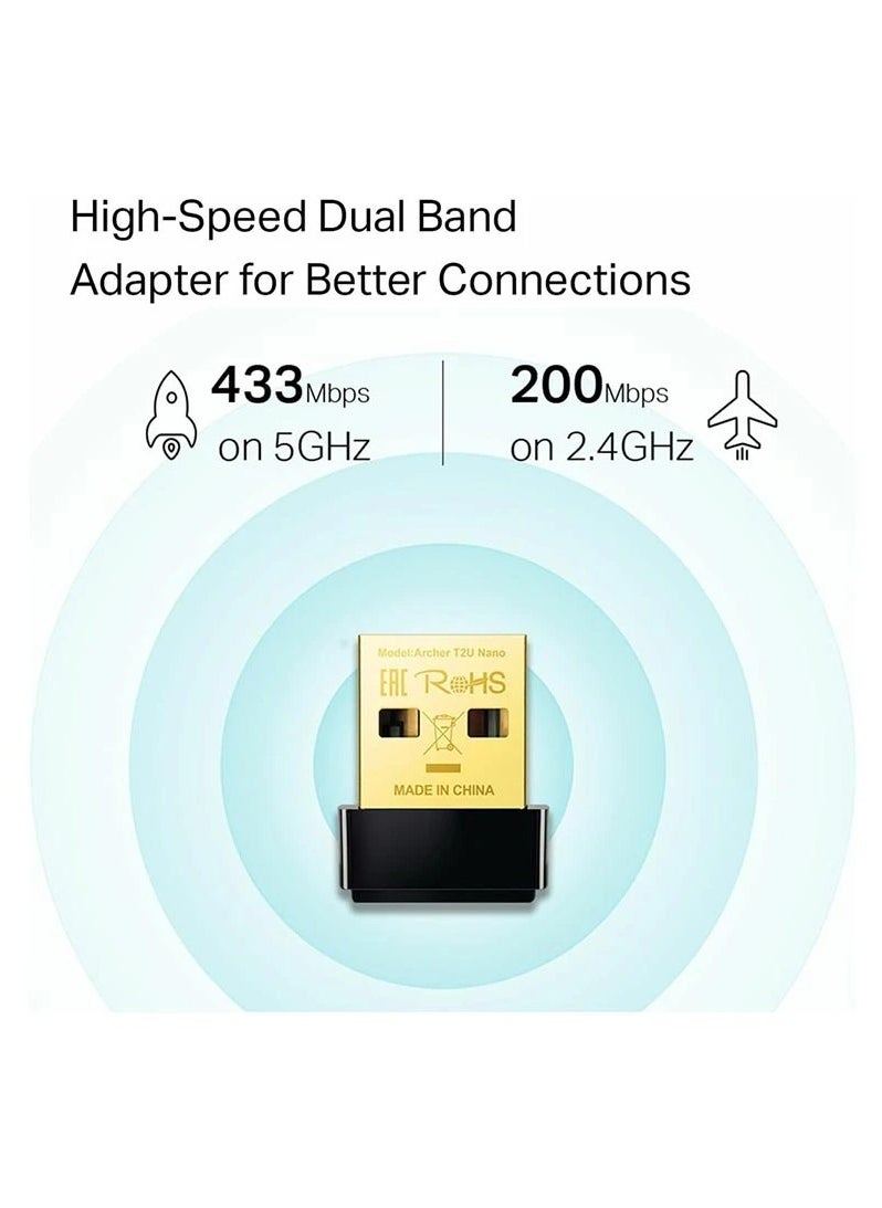 TP-Link Archer T2U Nano AC600 Nano Wireless USB Adapter