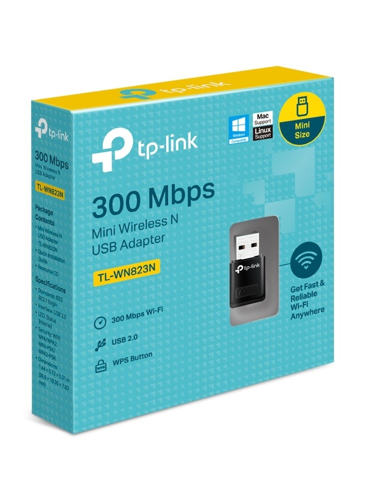 300Mbps Mini Wireless N USB Adapter TL-WN823N